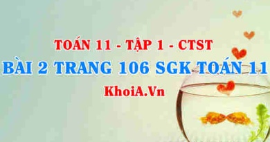 Bài 2 trang 106 SGK Toán 11 Tập 1 Chân trời sáng tạo